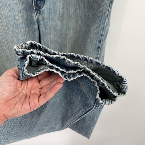 Levi's 505 VINTAGE Straight Leg Black Batwing Light Wash Jeans 38x32 Blue USA - Picture 4 of 13